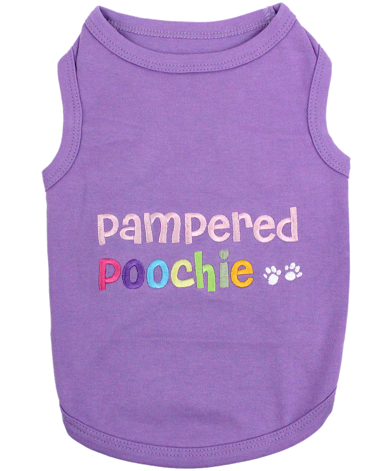 Parisian Pet Pampered Poochie Luxury Dog Shirt – Trendy Embroidered Dog Apparel for Small Dogs & Cats, Purple
