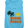 Parisian Pet Miami Beach Dog & Cat Shirt – Funny Embroidered Vacation Dog T-Shirt, Stylish & Comfortable – Light Blue