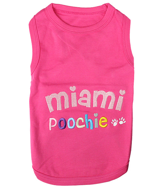 Parisian Pet Miami Poochie Dog T-Shirt-Pink