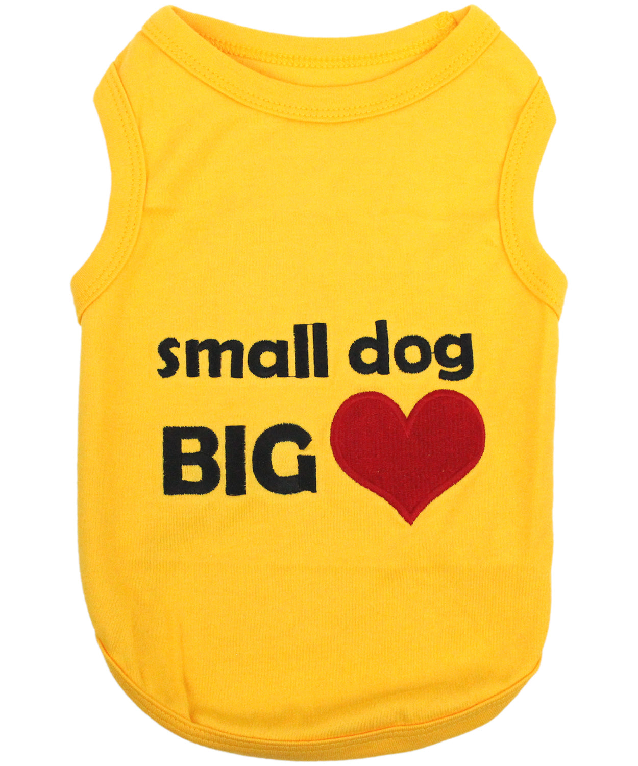 Parisian Pet Big Heart Slogan Dog Shirt  Soft and Breathable Pet Apparel for Small Dogs & Cats, Yellow-Valentines Day