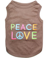 Parisian Pet Peace Love Positive Pet T-Shirt-Brown
