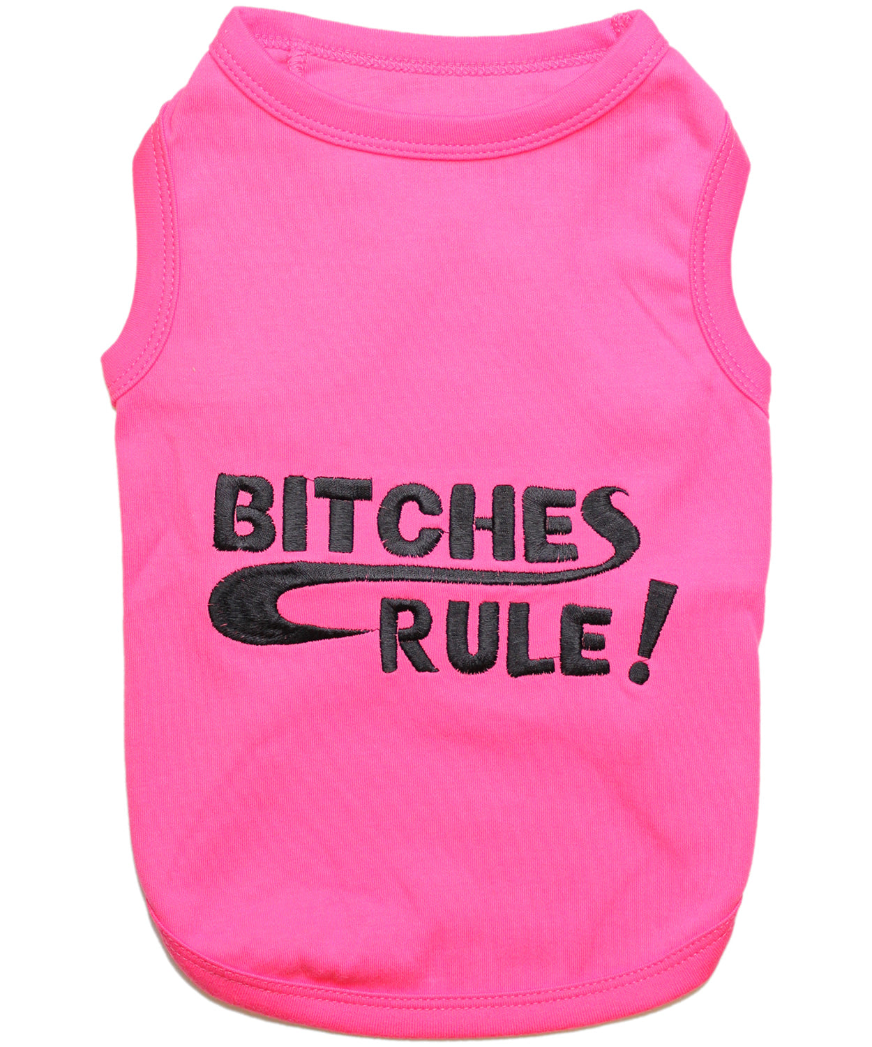 Parisian Pet Bitches Rule Dog & Cat T-Shirt – Funny Embroidered Cotton Apparel, Comfortable & Stylish – Pink