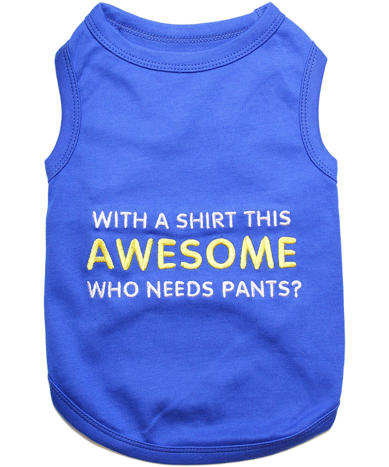 Parisian Pet Awesome Dog T-Shirt-Blue