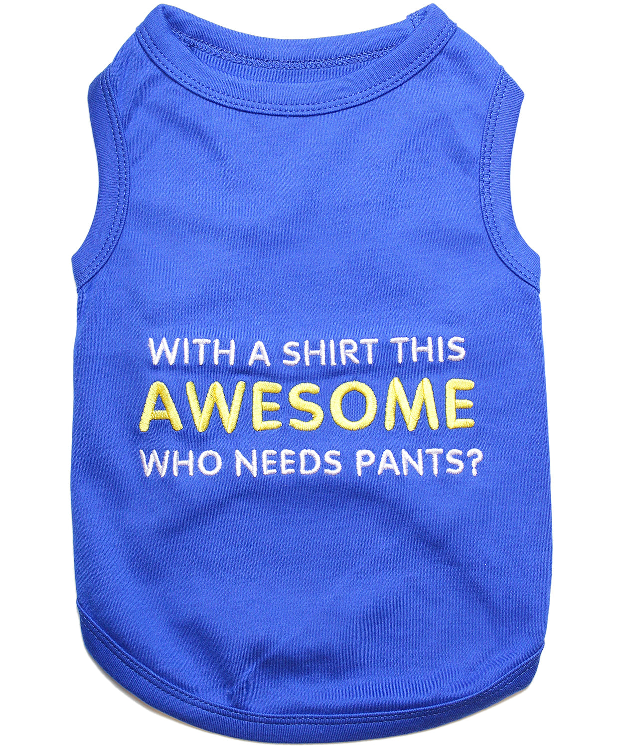 Parisian Pet Awesome Dog & Cat T-Shirt – Comfortable & Lightweight Cotton, Funny Novelty Pet Shirt – Blue