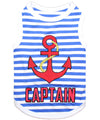 Parisian Pet Captain Fun Sailor Dog Outfit-Blue & White Stripes