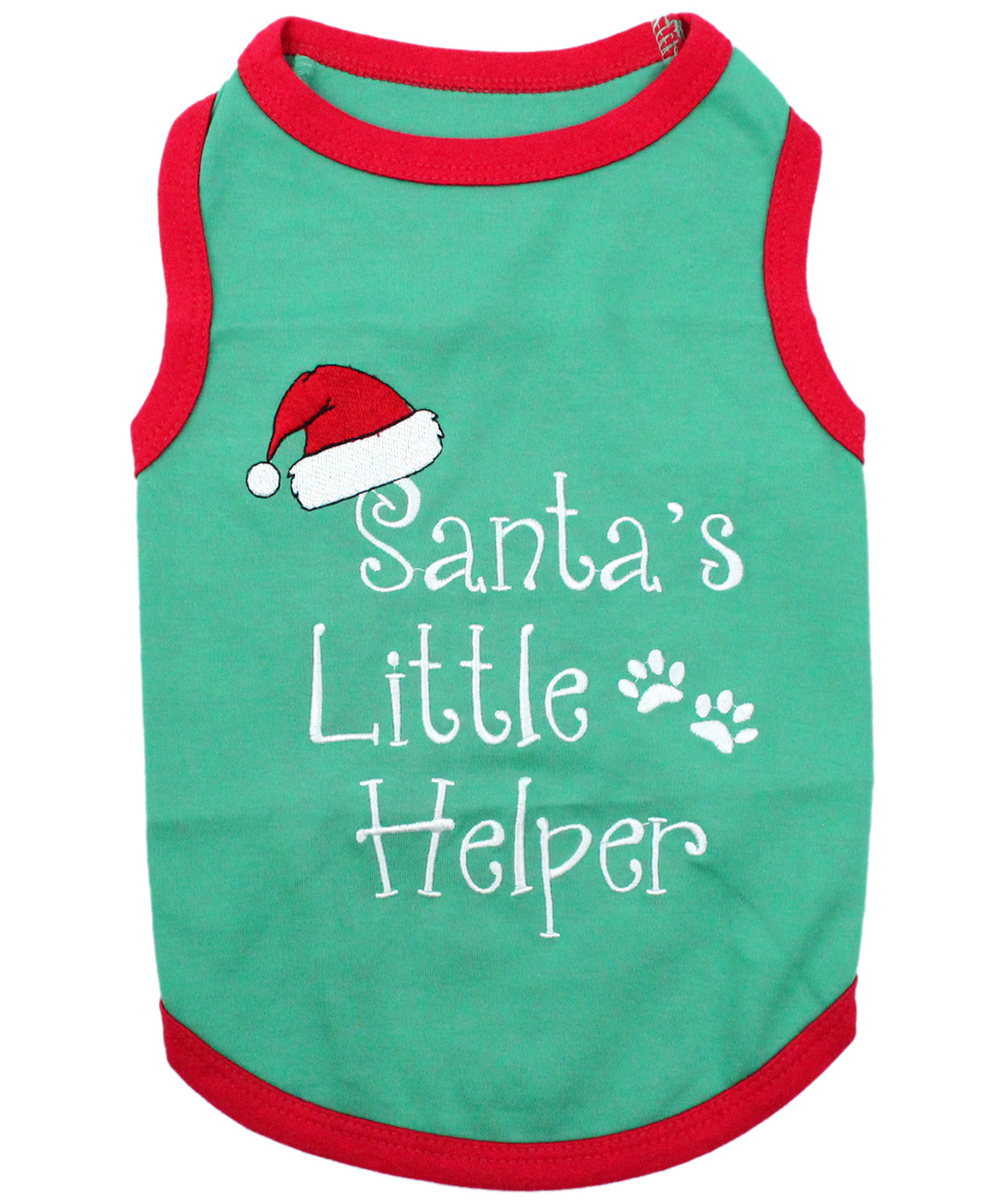 Parisian Pet Santas Little Helper Dog T-Shirt-Green