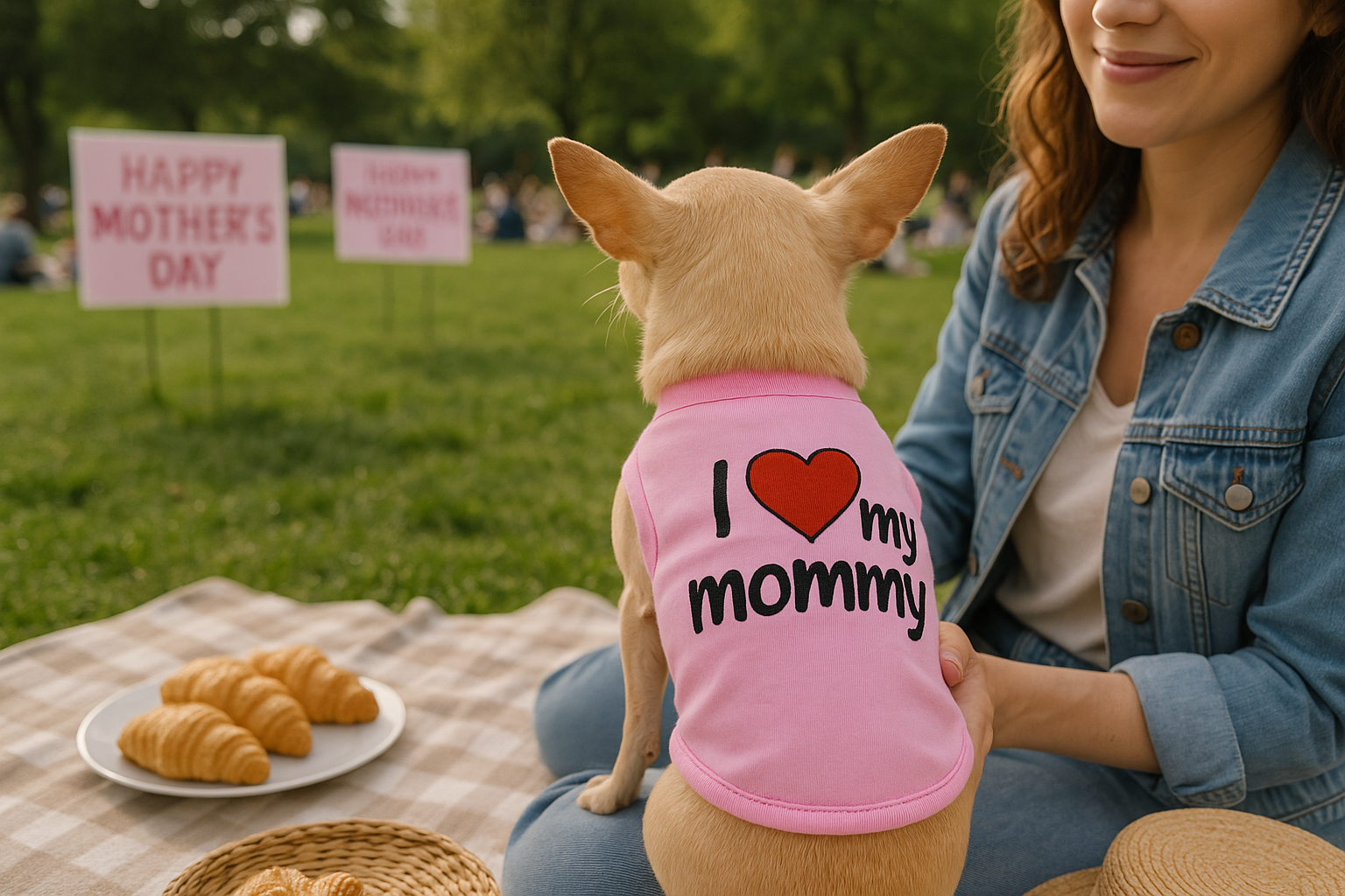 Parisian Pet I Love Mommy Dog & Cat Shirt - Cute Pet T-Shirt, Pink-Valentines Day