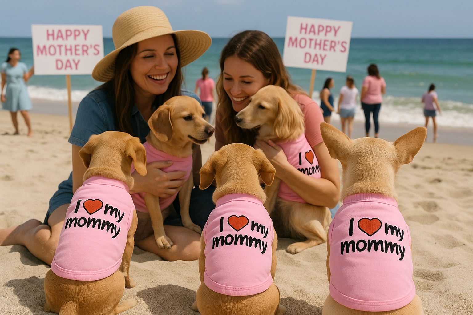 Parisian Pet I Love Mommy Dog & Cat Shirt - Cute Pet T-Shirt, Pink-Valentines Day