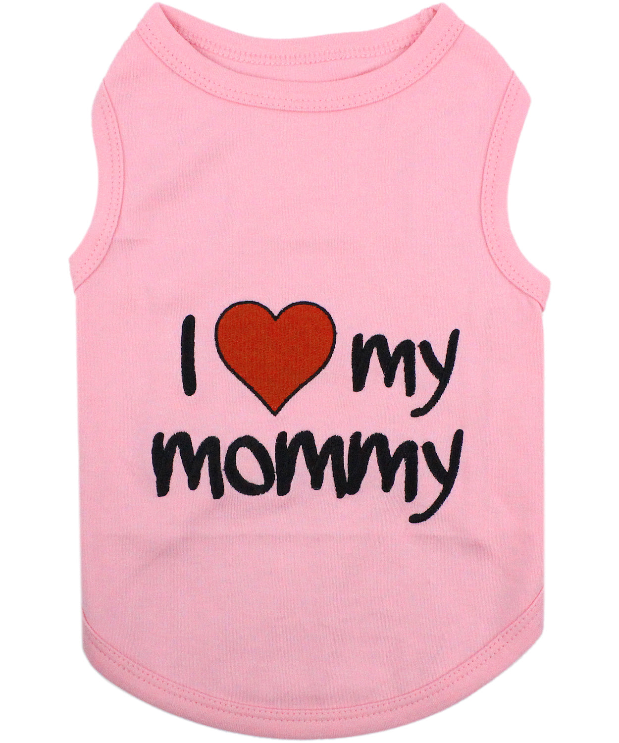 Parisian Pet I Love Mommy Dog & Cat Shirt - Cute Pet T-Shirt, Pink-Valentines Day