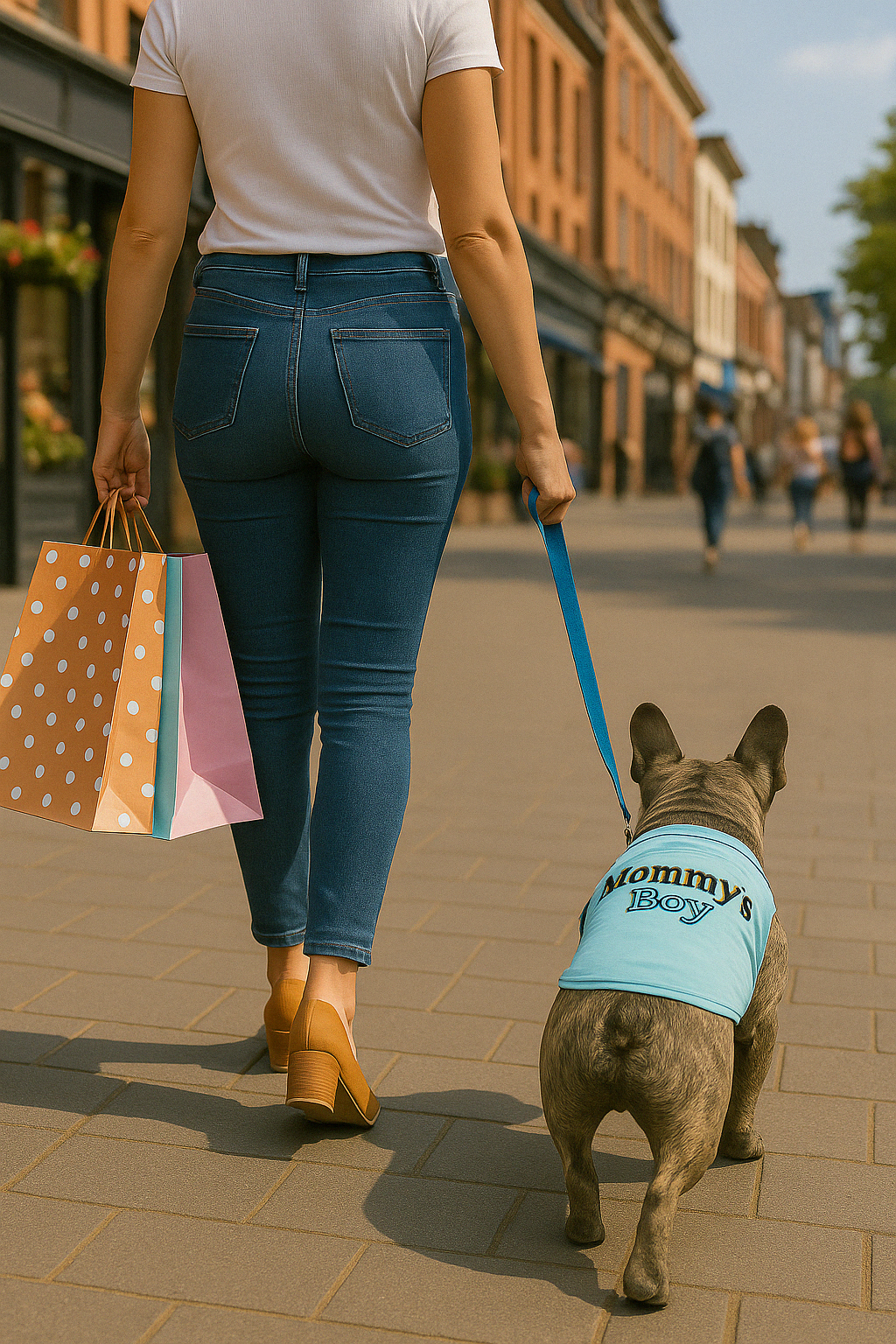 Parisian Pet Mommys Boy Cotton Dog Apparel  Comfortable T-Shirt for Small Dogs and Cats, Light Blue-Valentines Day