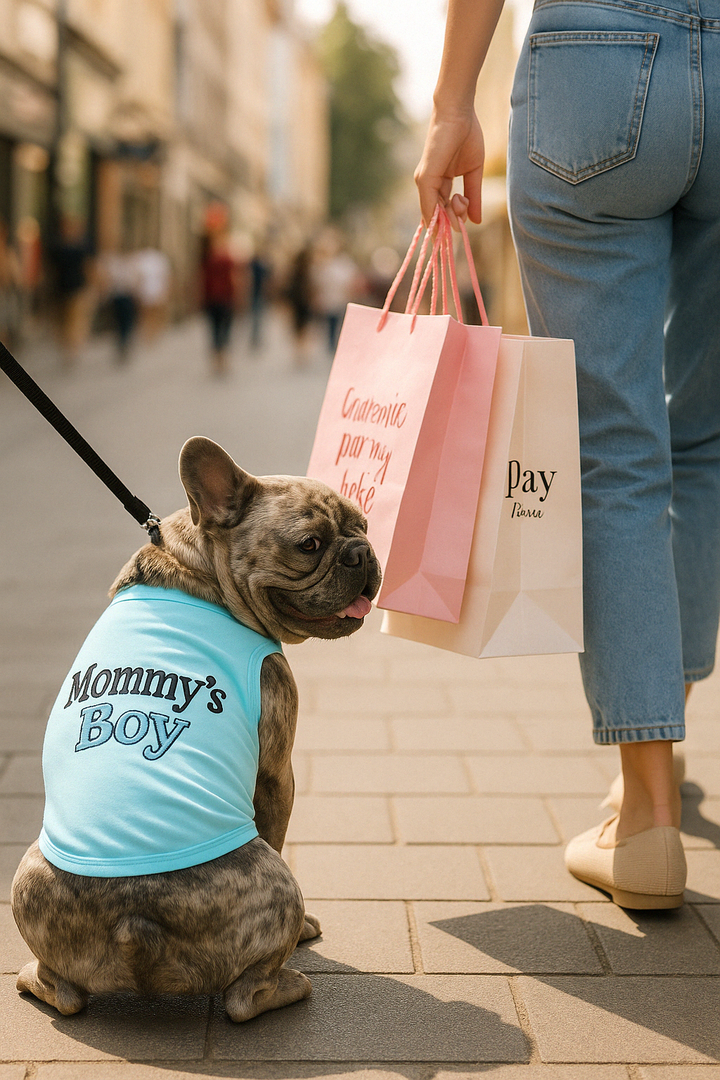 Parisian Pet Mommys Boy Cotton Dog Apparel-Light Blue