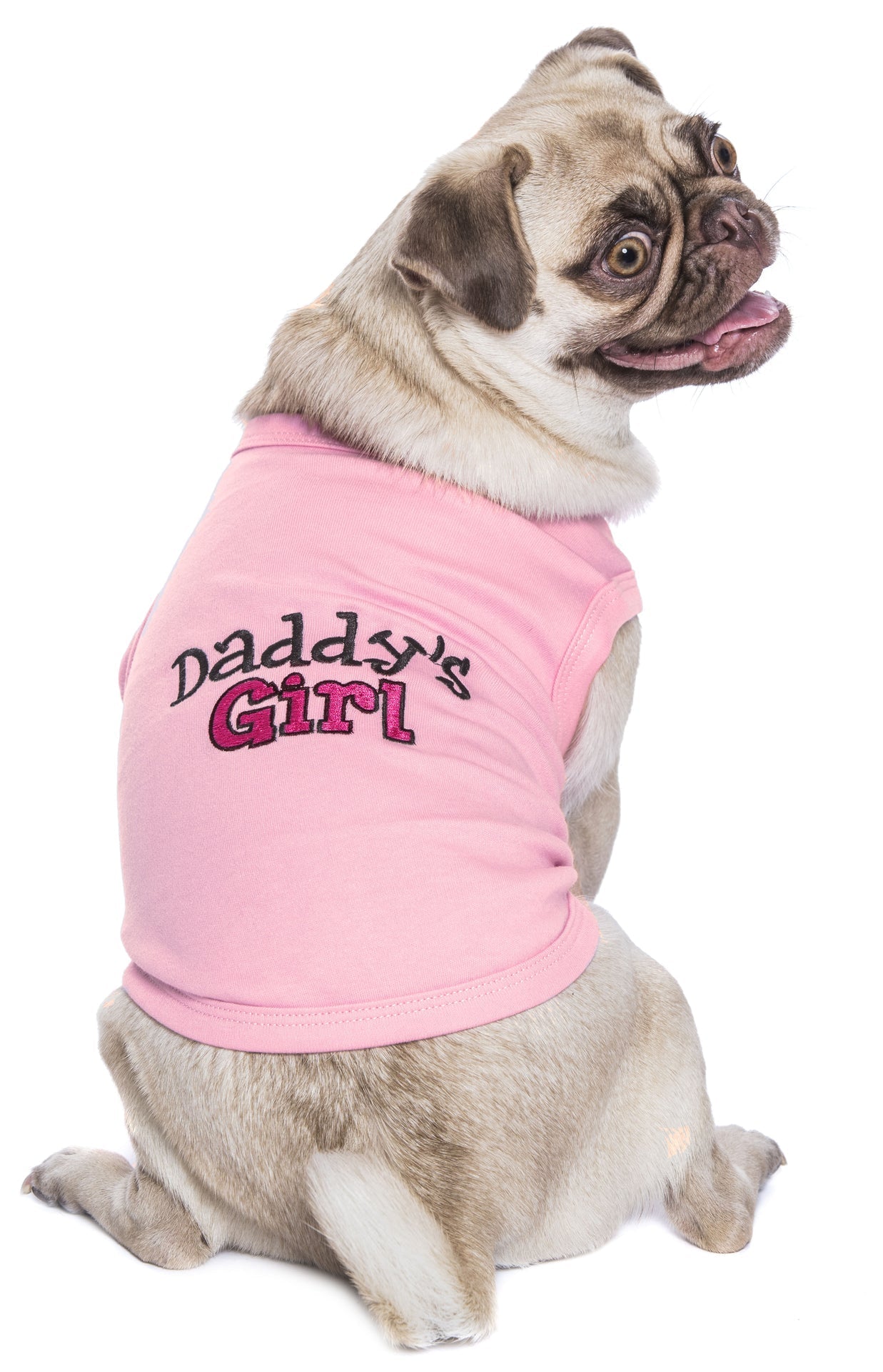 Parisian Pet Daddys Girl Pet Shirt - Dog Fashion Shirt for Dogs & Cats, Pink-Valentines Day