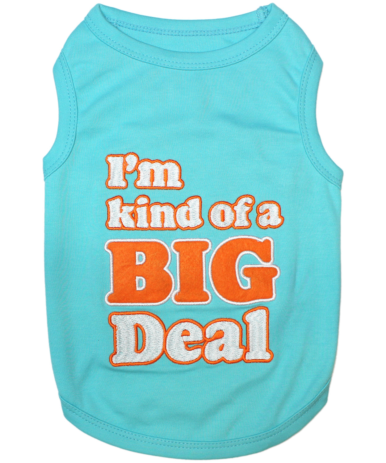 Parisian Pet Im Kind of a Big Deal Humorous Dog Shirt – Embroidered Graphic Pet T-Shirt for Dogs & Cats, Light Blue