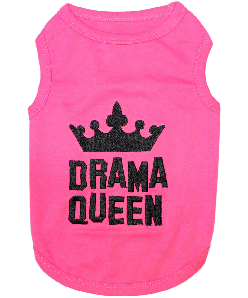 Parisian Pet Drama Queen Embroidered Dog T-Shirt-Pink