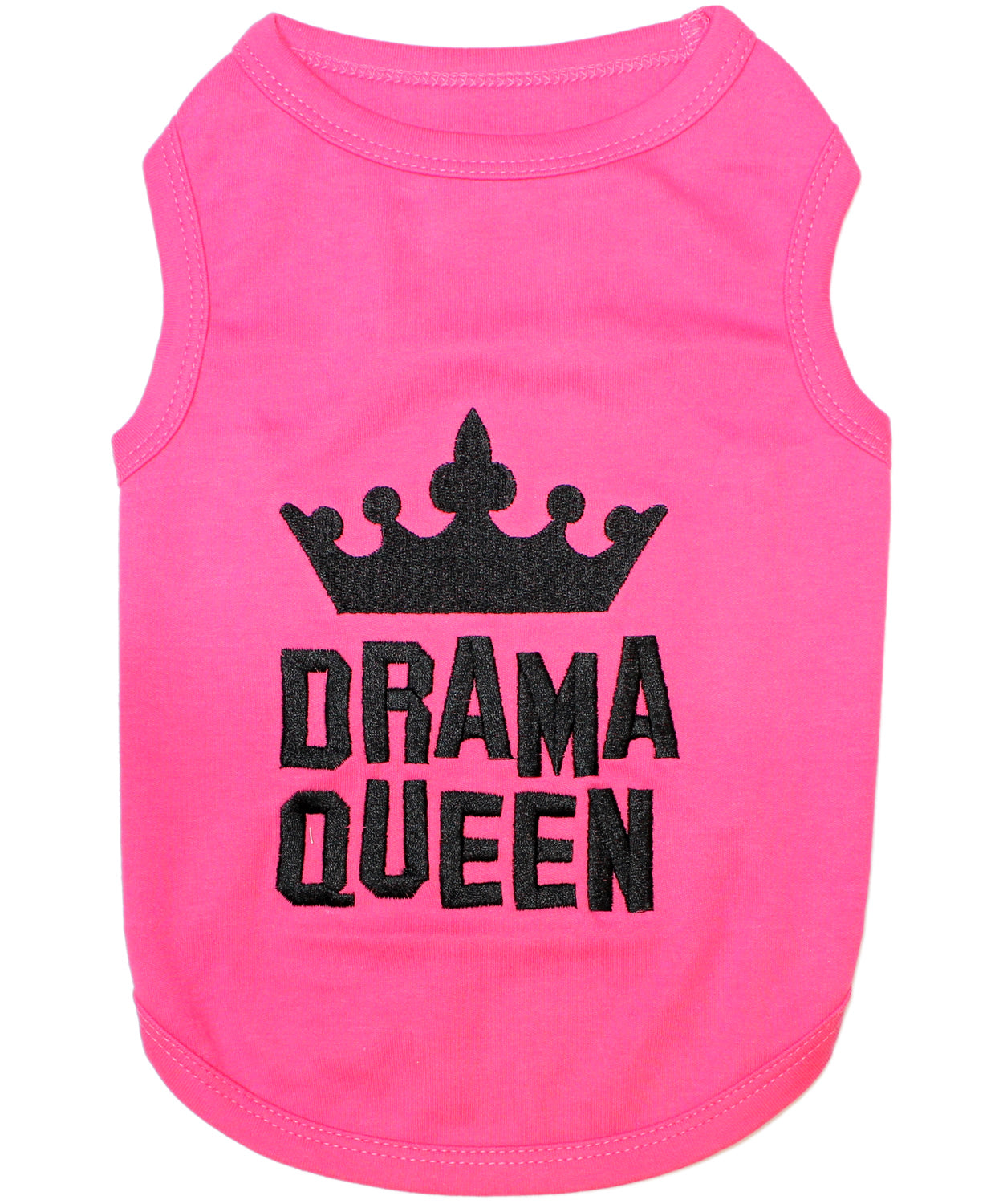 Parisian Pet Drama Queen Embroidered Dog & Cat Shirt - Trendy Pet Apparel, Pink