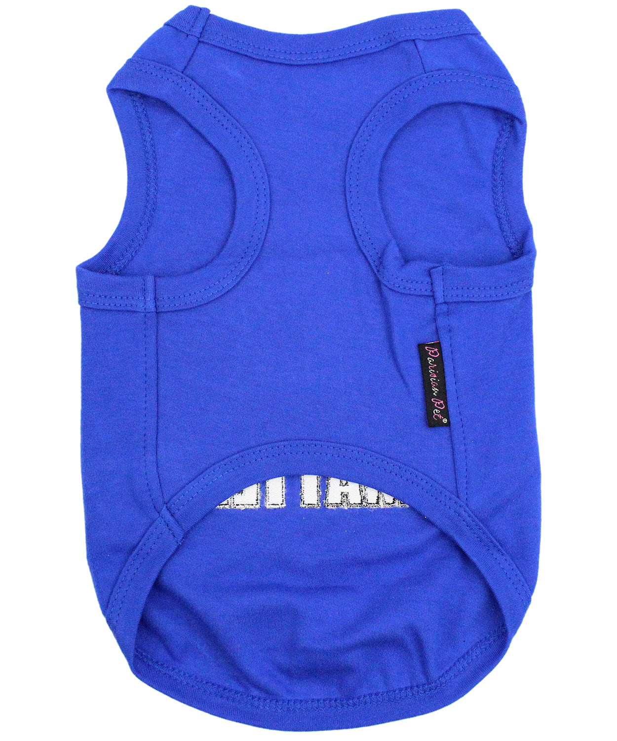 Parisian Pet Size Matters Dog & Cat Shirt  Humorous Cotton T-Shirt, Stylish & Machine Washable Pet Clothing  Navy Blue