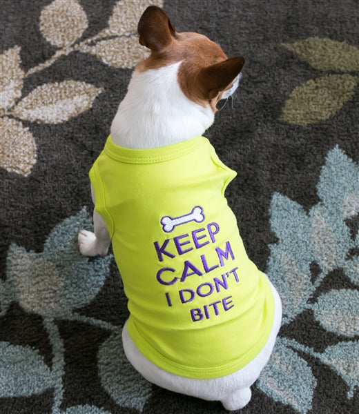 Parisian Pet Keep Calm T-Shirt for Dogs & Cats  Fun & Relaxing Pet Apparel, Light Green