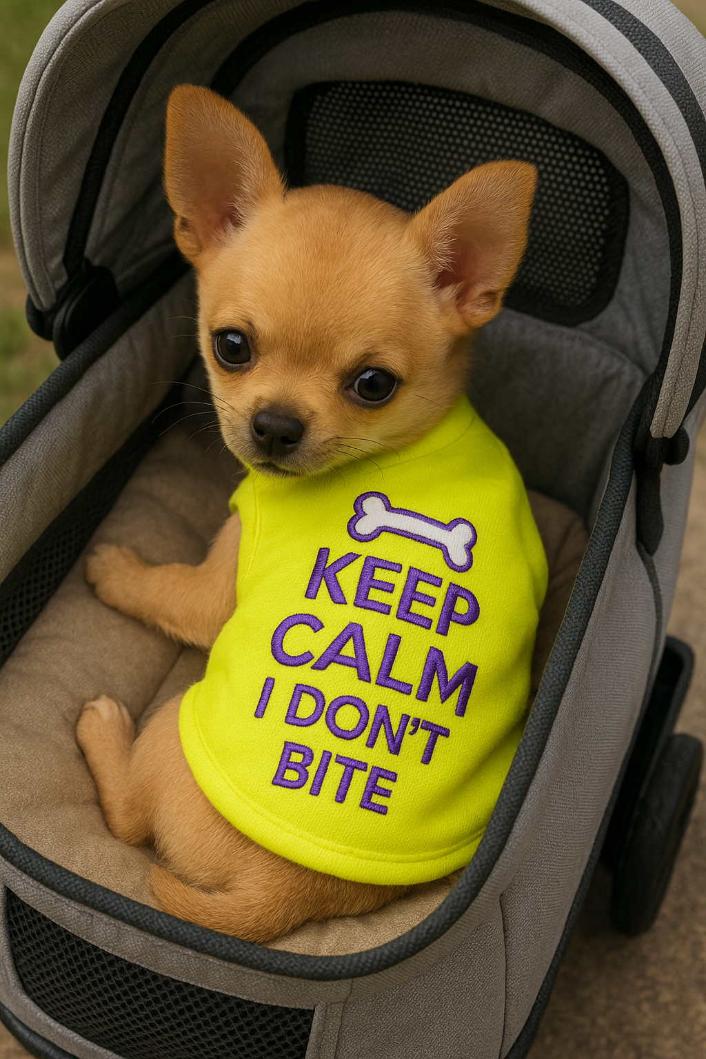 Parisian Pet Keep Calm T-Shirt-Light Green