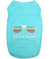 Parisian Pet Lifes a Beach Summer Dog T-Shirt-Light Blue