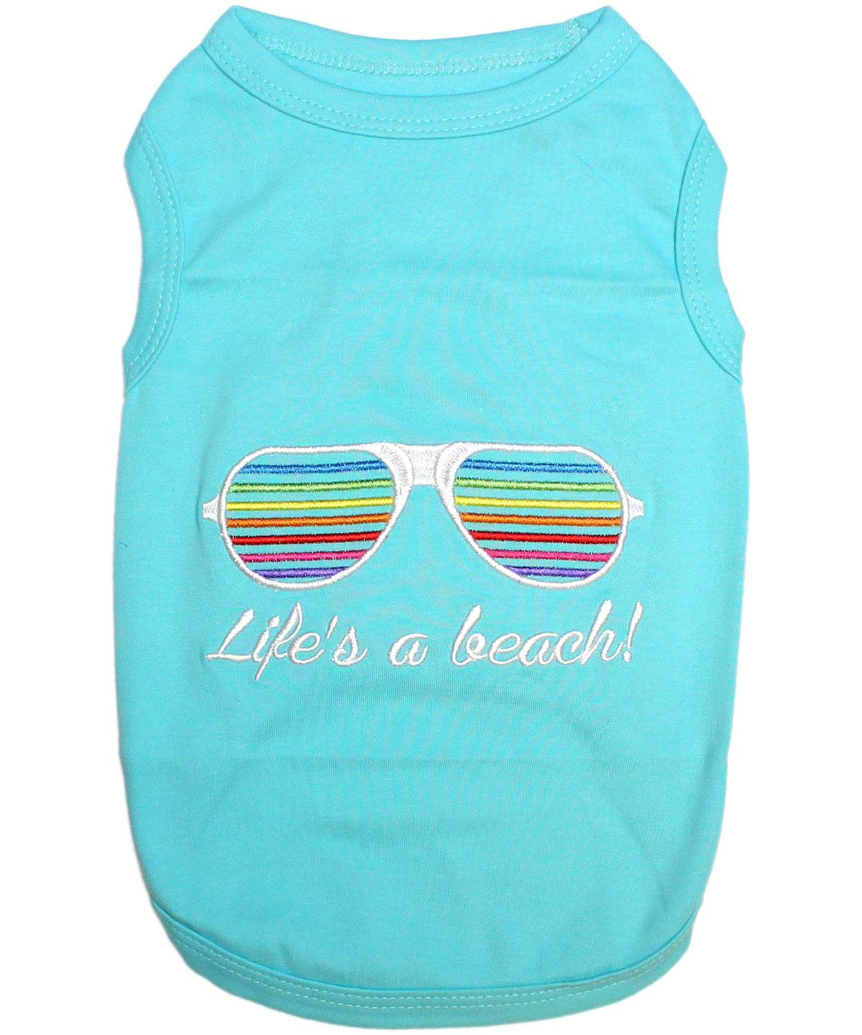 Parisian Pet Lifes a Beach Summer Dog T-Shirt-Light Blue