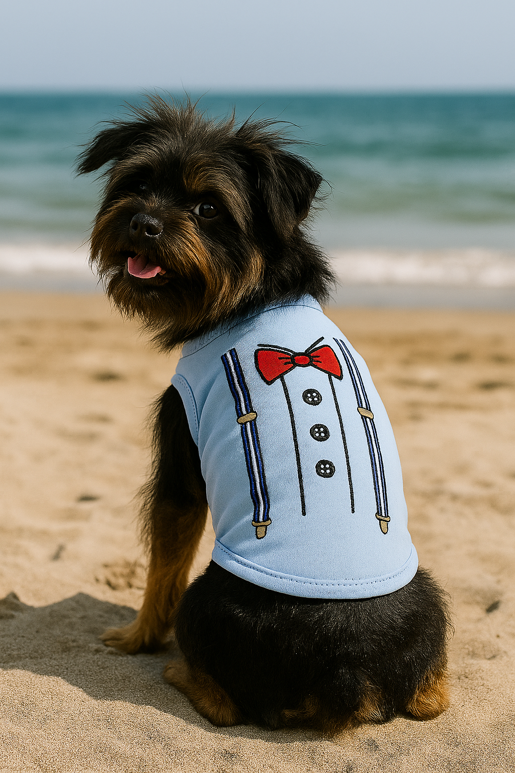 Parisian Pet Suspender Dog T-Shirt-Light Blue