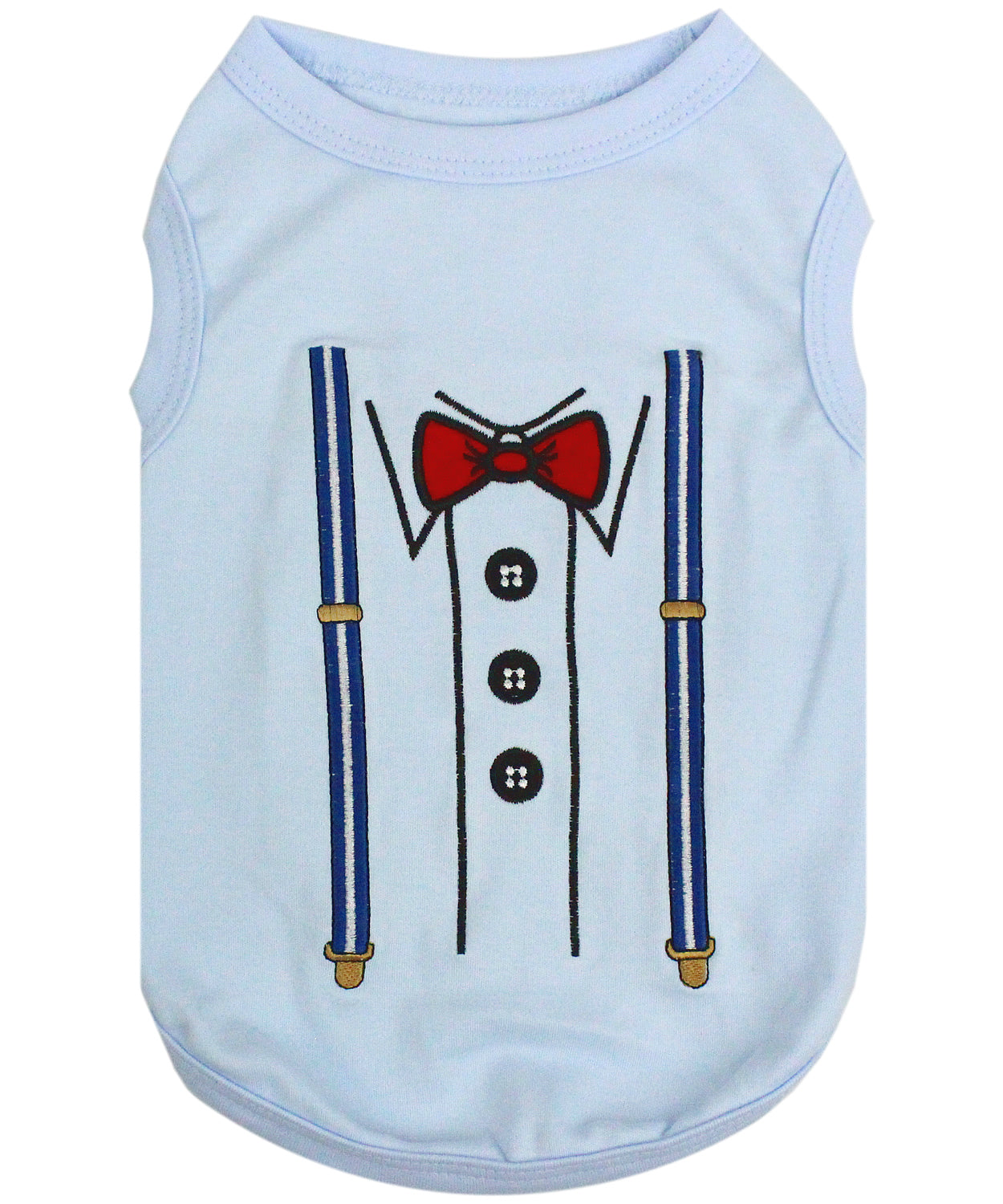 Parisian Pet Suspender Dog Shirt  Formal Outfit for Dogs & Cats, Light Blue