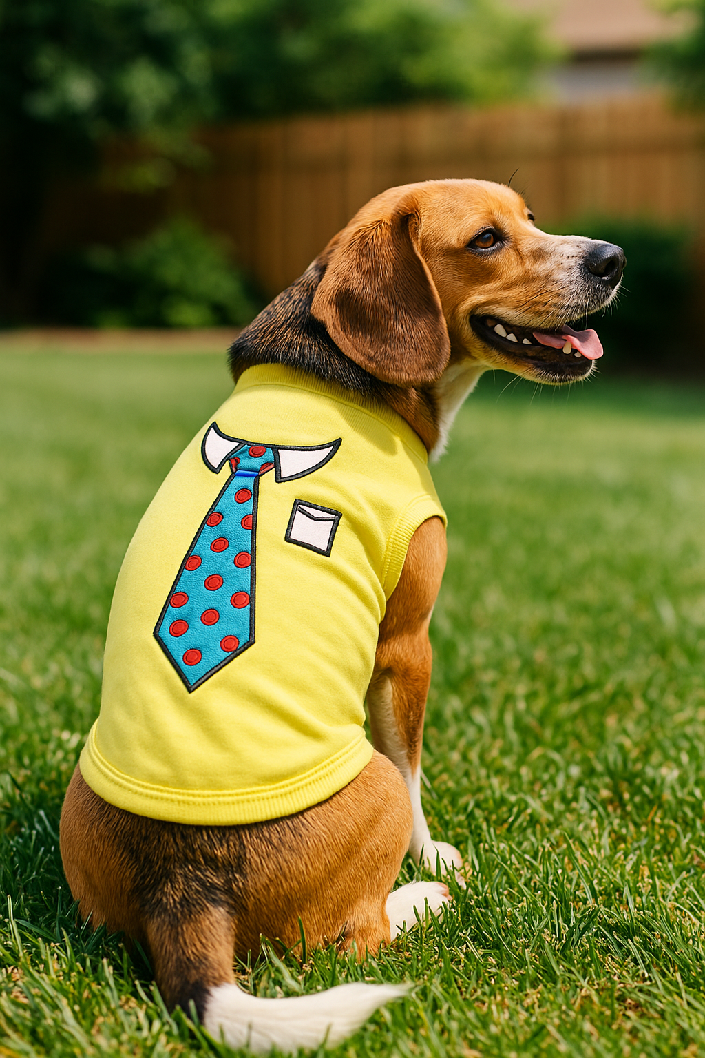 Parisian Pet Tie Dog Shirt  Elegant Formal Attire for Dogs & Cats, Light Yellow