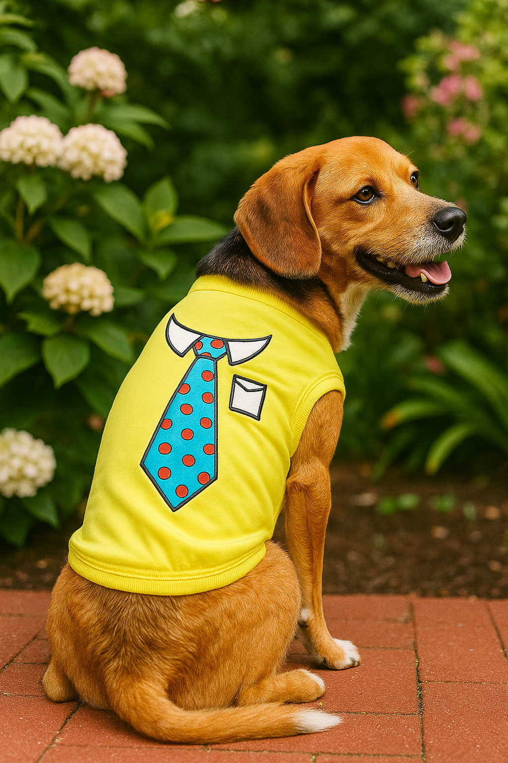 Parisian Pet Tie Dog Shirt  Elegant Formal Attire for Dogs & Cats, Light Yellow