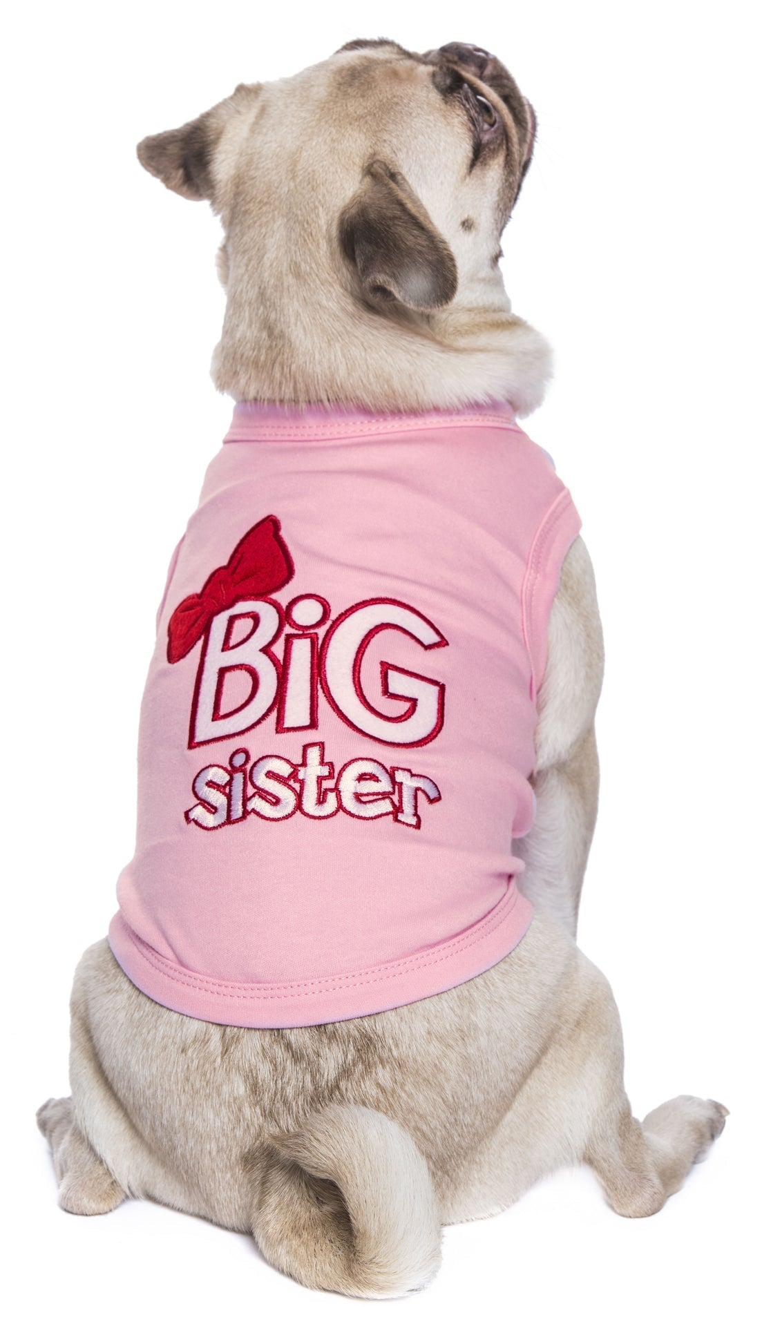 Parisian Pet Big Sister Trendy Dog Apparel  Breathable Embroidered Pet Wear for Dogs & Cats, Pink
