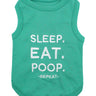 Parisian Pet Sleep Eat Poop Playful Dog Shirt – Trendy Embroidered Pet Apparel for Dogs & Cats, Saint Patricks Day