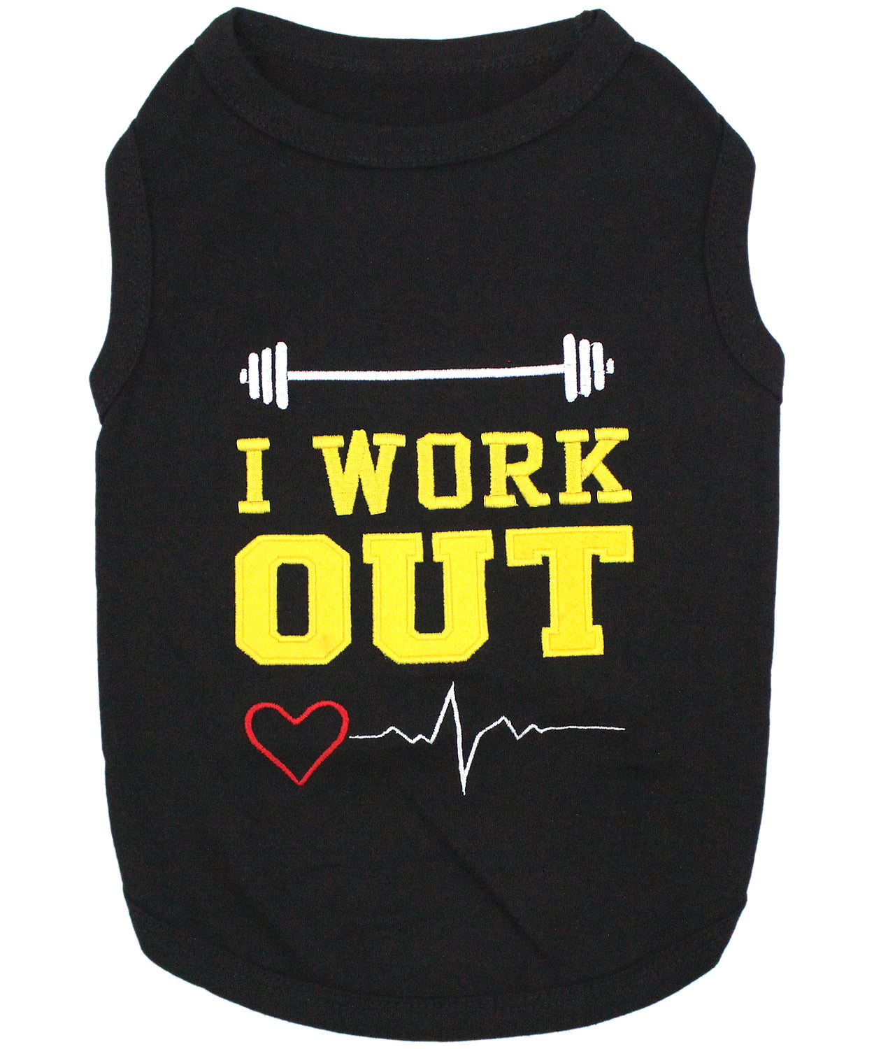 Parisian Pet I Work Out Trendy Dog Apparel-Black