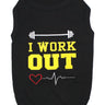 Parisian Pet I Work Out Trendy Dog Apparel – Playful Slogan Dog Shirt for Dogs & Cats, Black