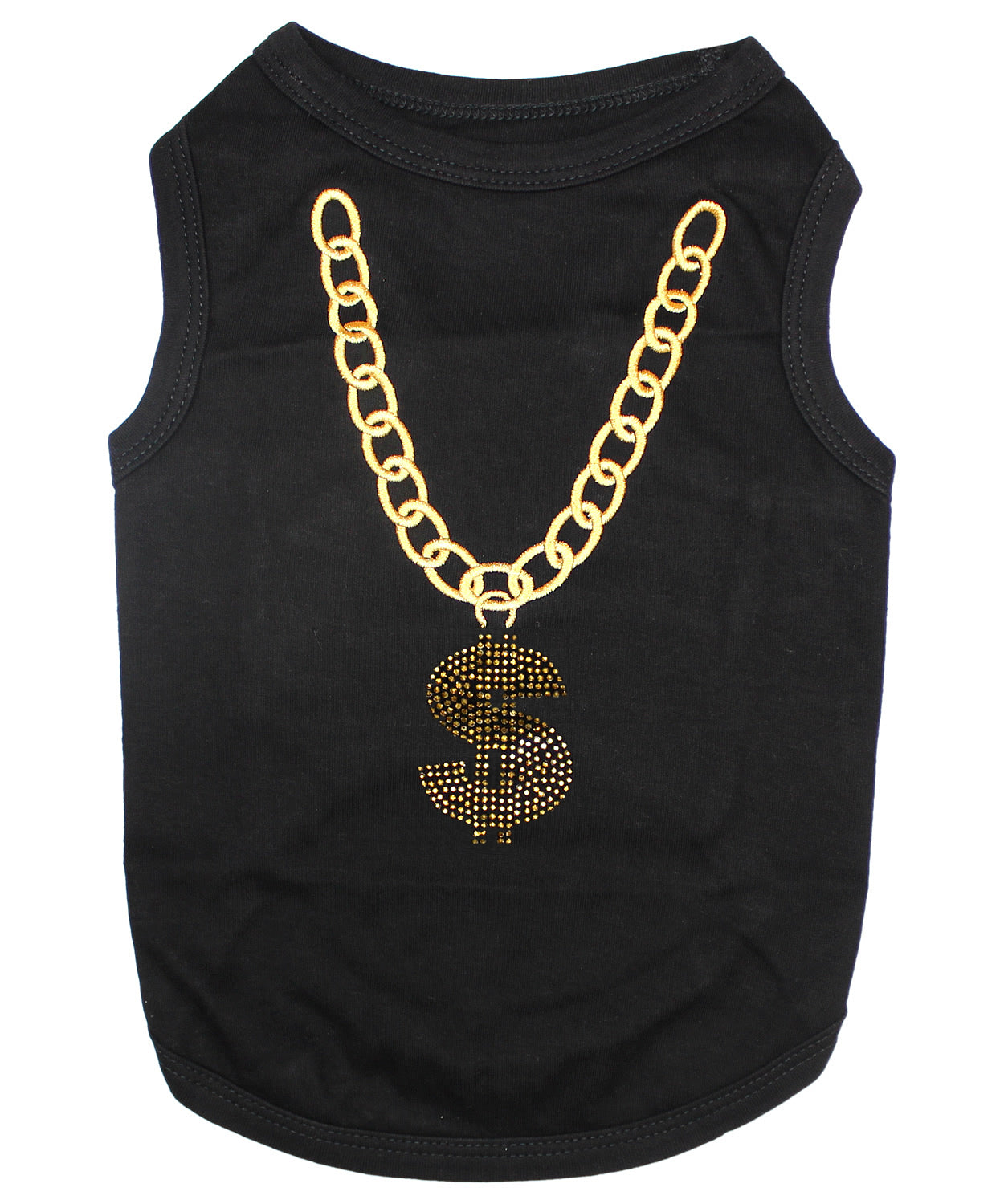 Parisian Pet Bling $ Dog Shirt  Sparkly Embroidered Pet T-Shirt for Dogs & Cats, Black