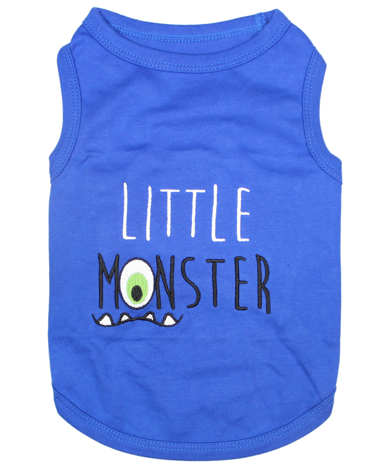 Parisian Pet Little Monster Embroidered Dog T-Shirt-Blue