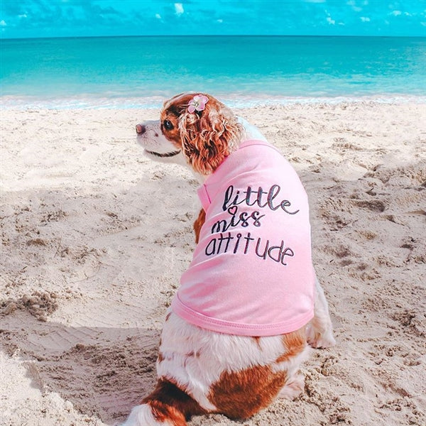 Parisian Pet Little Miss Attitude Pet Shirt-Pink