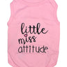 Parisian Pet Little Miss Attitude Pet Shirt - Cute Dog & Cat Shirt, Pink