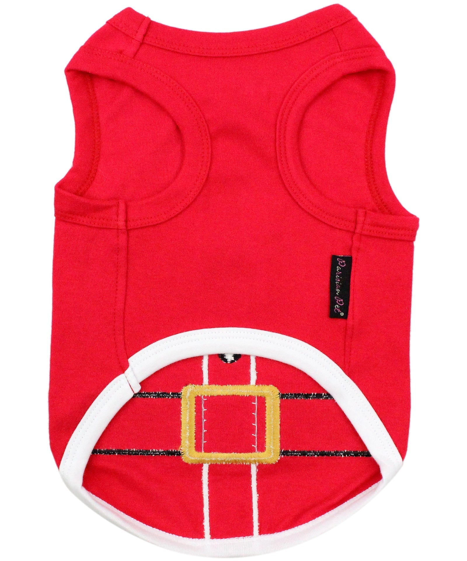 Parisian Pet SantaDog Shirt - Christmas Pet Apparel for Holiday Cheer, Red