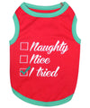 Parisian Pet Naughty or Nice Dog Christmas T-Shirt-Red