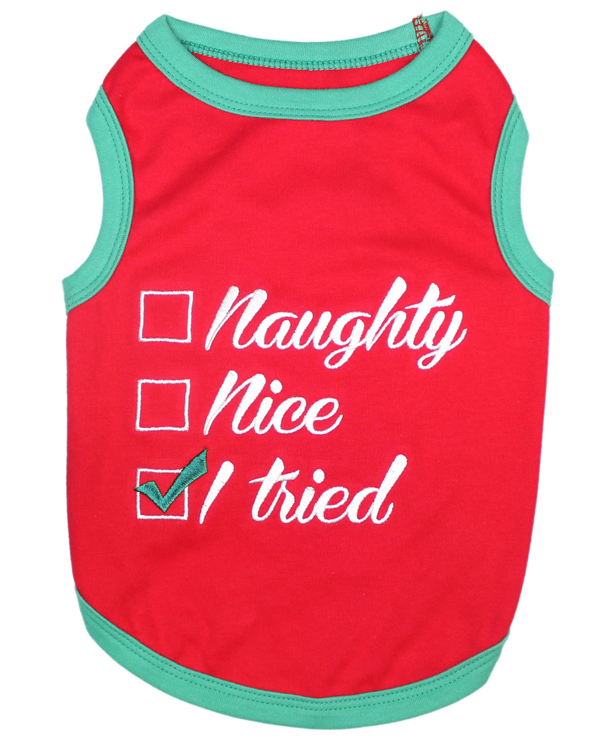 Parisian Pet Naughty or Nice Dog Christmas T-Shirt-Red