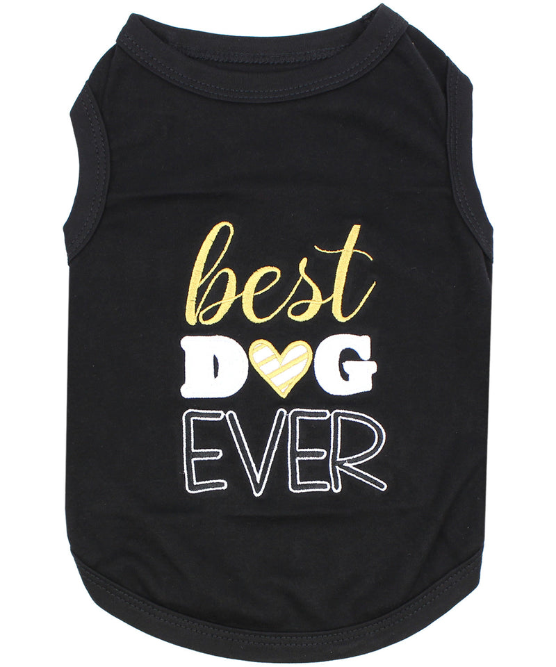 Parisian Pet Best Dog Ever Cute Slogan Dog T-Shirt-Black