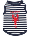 Parisian Pet Lobster Chasing Tail Dog T-Shirt-Blue & White Stripes