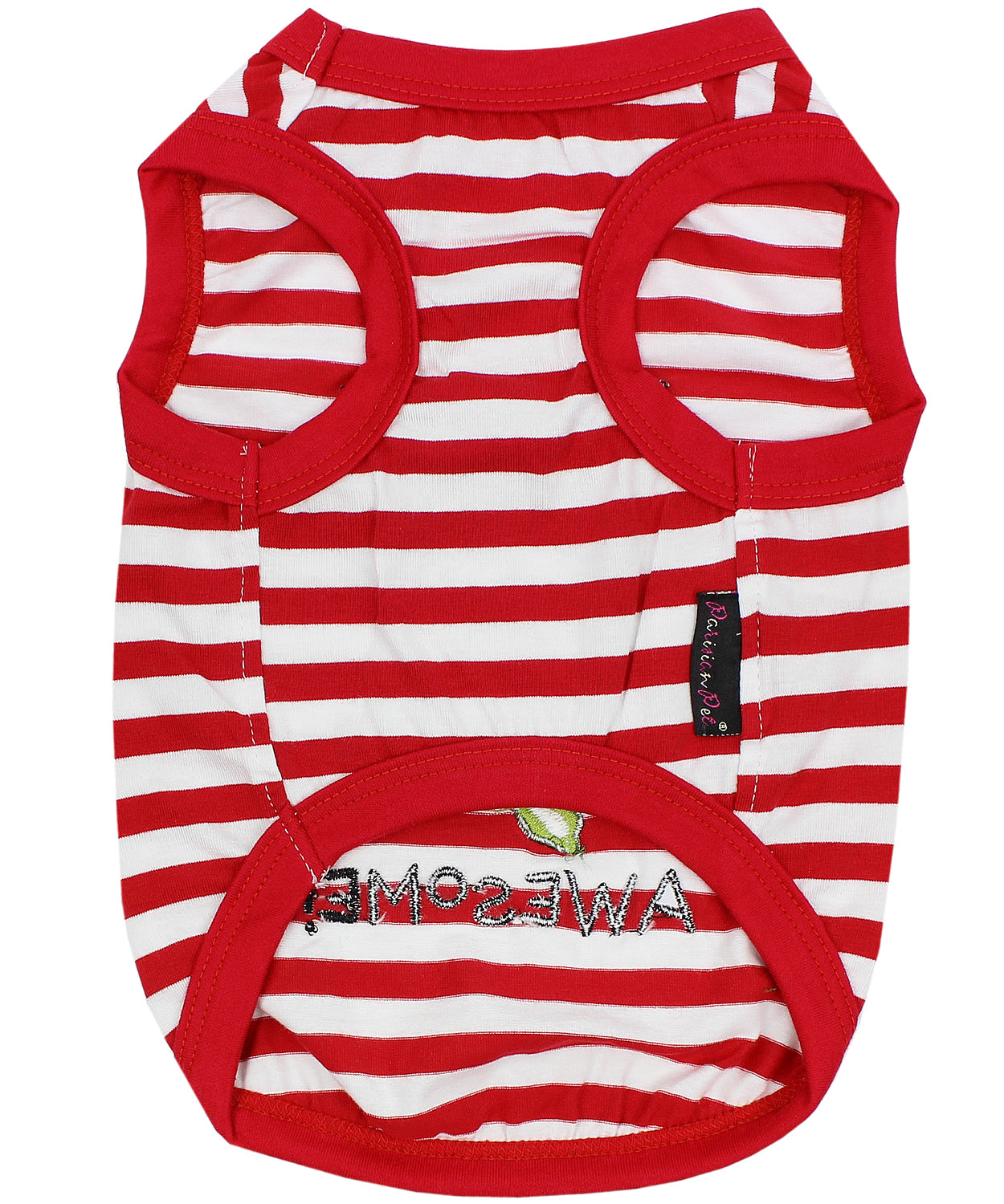 Parisian Pet Turtley Awesome Dog Shirt  Fun Slogan Cotton Pet T-Shirt for Dogs & Cats, Red and White Stripes