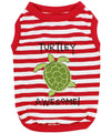 Parisian Pet Turtley Awesome Dog T-Shirt-Red & White Stripes