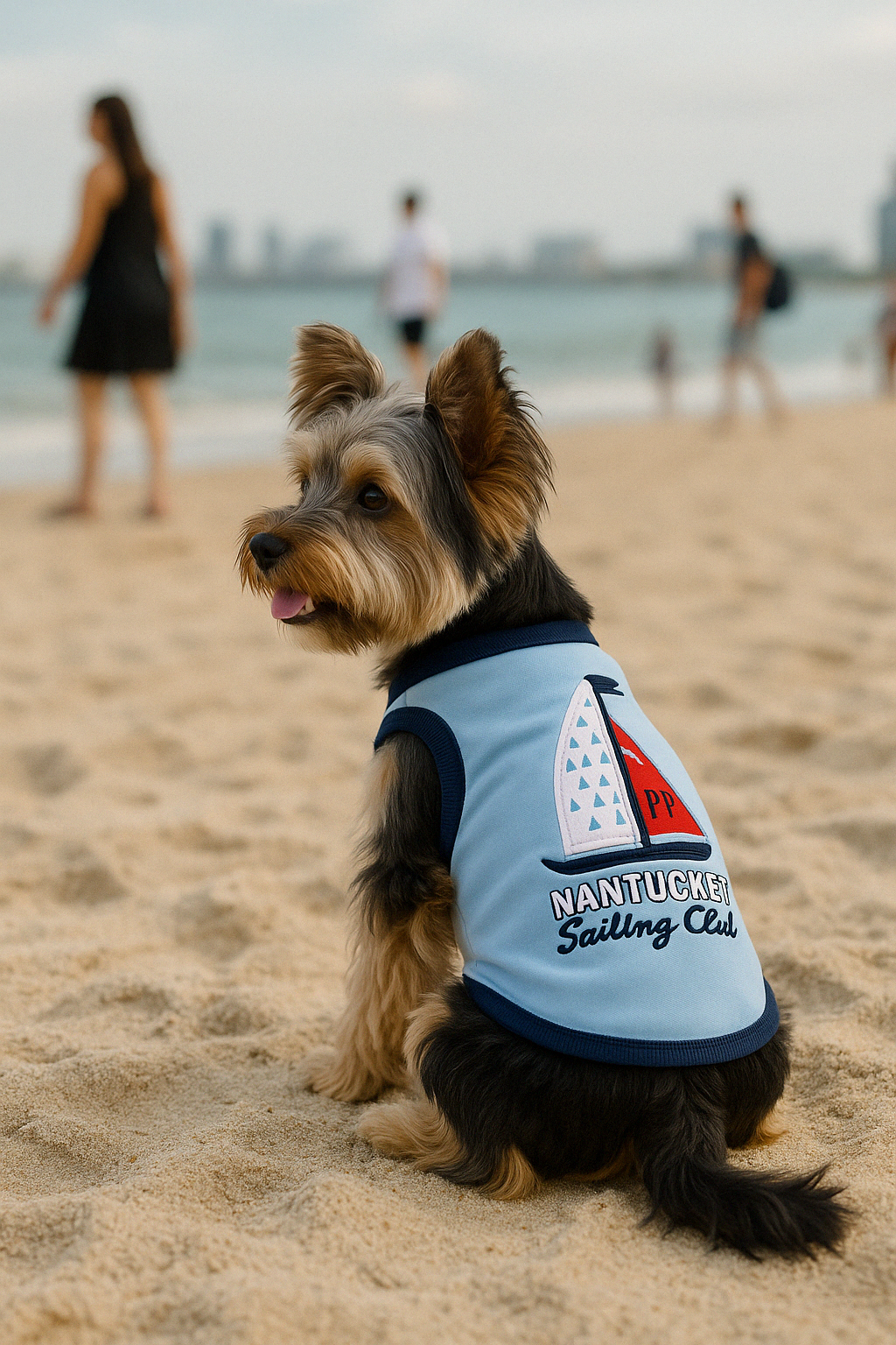 Parisian Pet Sailing Club Dog T-Shirt-Light Blue
