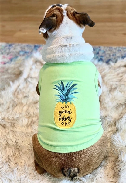 Parisian Pet Pineapple Dog Shirt  Tropical Cotton Pet T-Shirt for Dogs & Cats-Saint Patricks Day