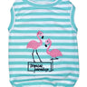 Parisian Pet Flamingos  Dog Shirt – Lightweight & Breathable Summer Outfit for Small Dogs & Cats, Light Blue and White Stripes