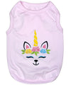 Parisian Pet Unicorn Embroidered Dog T-Shirt-Pink