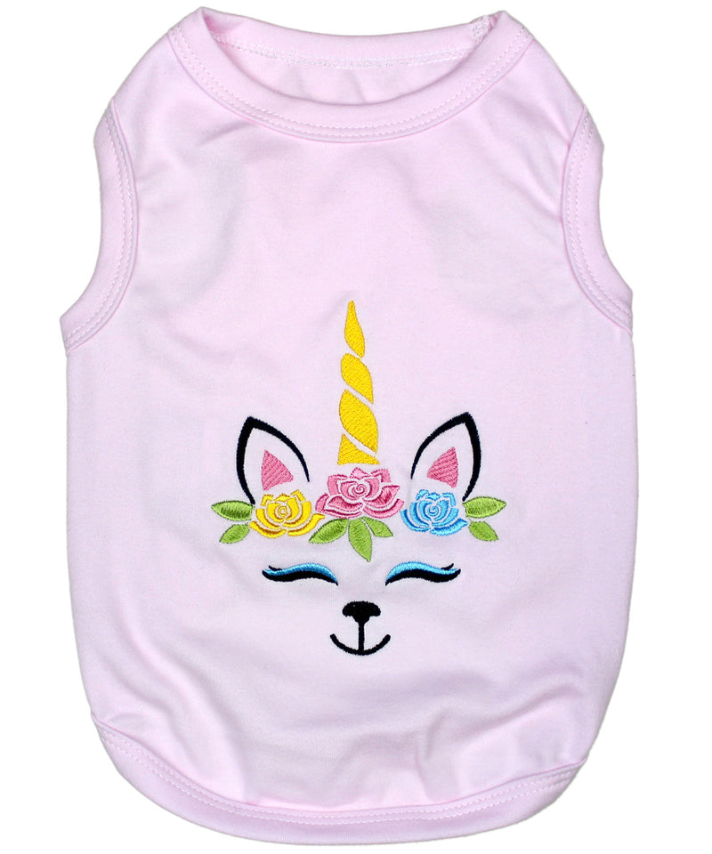 Parisian Pet Unicorn Embroidered Dog T-Shirt-Pink