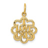 14k Yellow Gold I love Cats Scalloped Edge Charm or Pendant