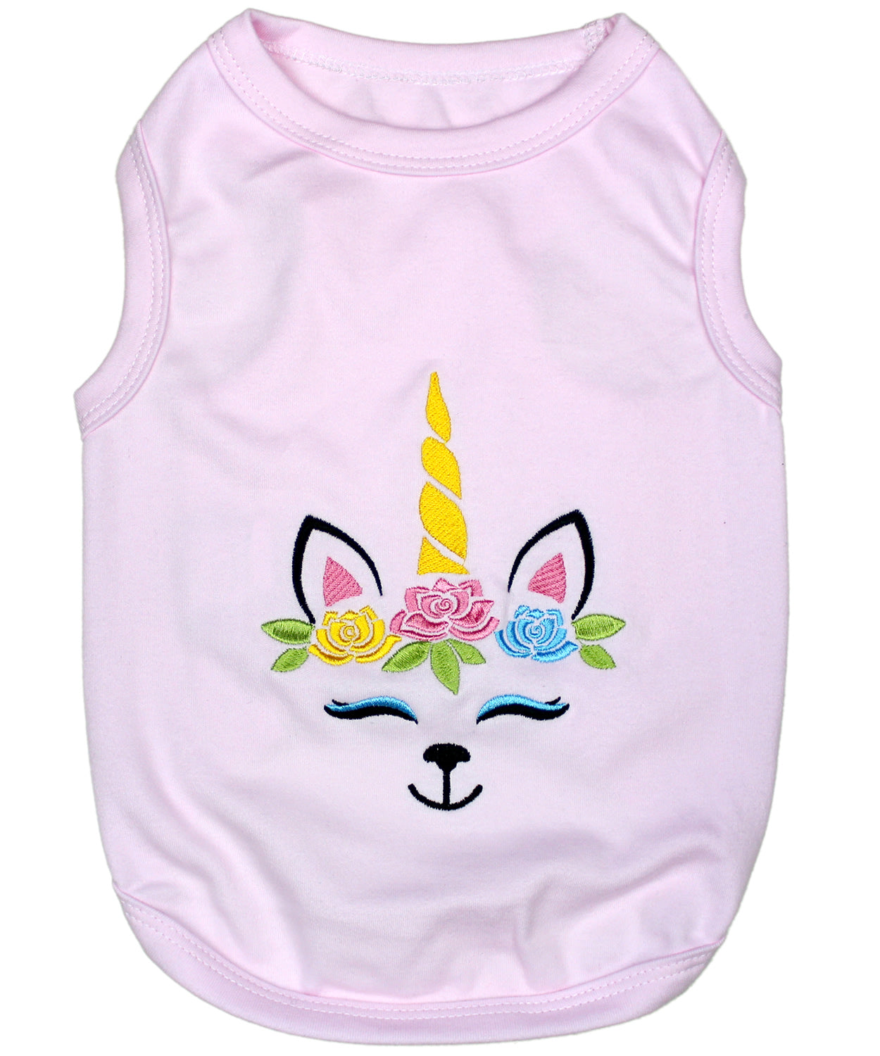 Parisian Pet Unicorn Embroidered Dog Shirt  Magical Cotton Pet T-Shirt for Dogs & Cats, Pink
